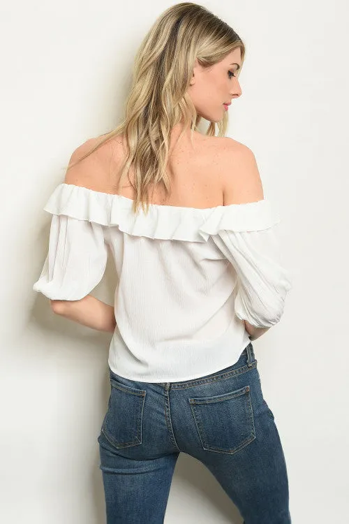 PRE-ORDER || Off the Shoulder Blouse | White