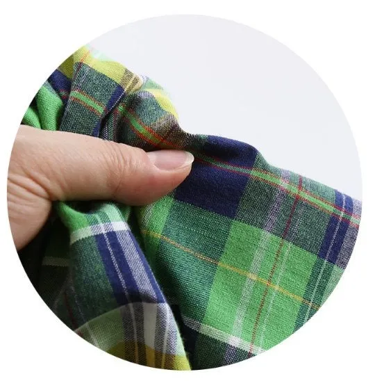 Pre-washed Tartan Checkered Cotton Fabric, Yarn Dyed Fabric, Wide Width, In 3 Colors - Quality Korean Fabric - By the Yard / 42758