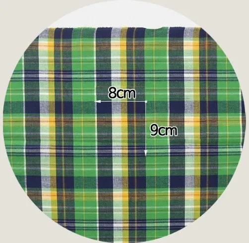 Pre-washed Tartan Checkered Cotton Fabric, Yarn Dyed Fabric, Wide Width, In 3 Colors - Quality Korean Fabric - By the Yard / 42758