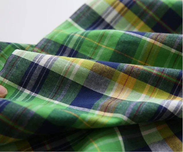Pre-washed Tartan Checkered Cotton Fabric, Yarn Dyed Fabric, Wide Width, In 3 Colors - Quality Korean Fabric - By the Yard / 42758