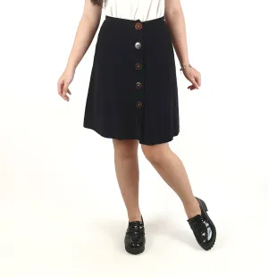 Preap Coutts black cord high waisted a-line skirt size 1 (best fits size 6)
