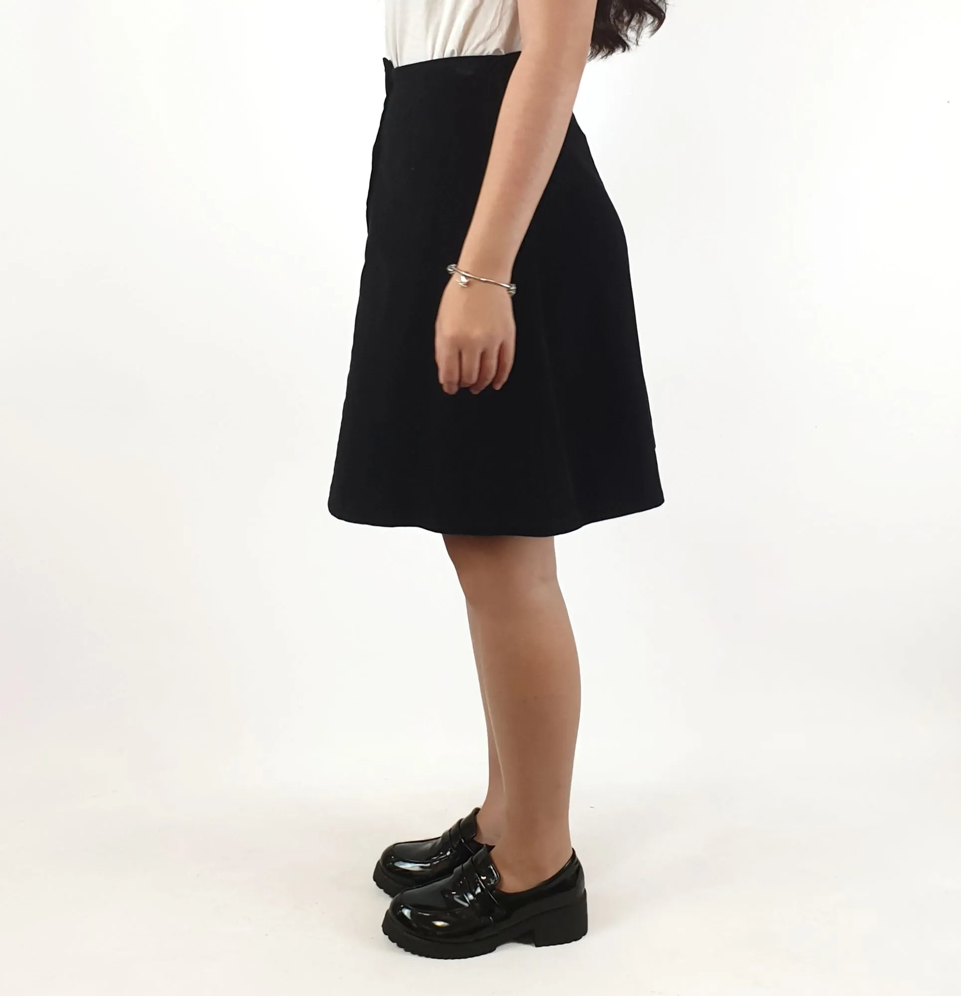 Preap Coutts black cord high waisted a-line skirt size 1 (best fits size 6)