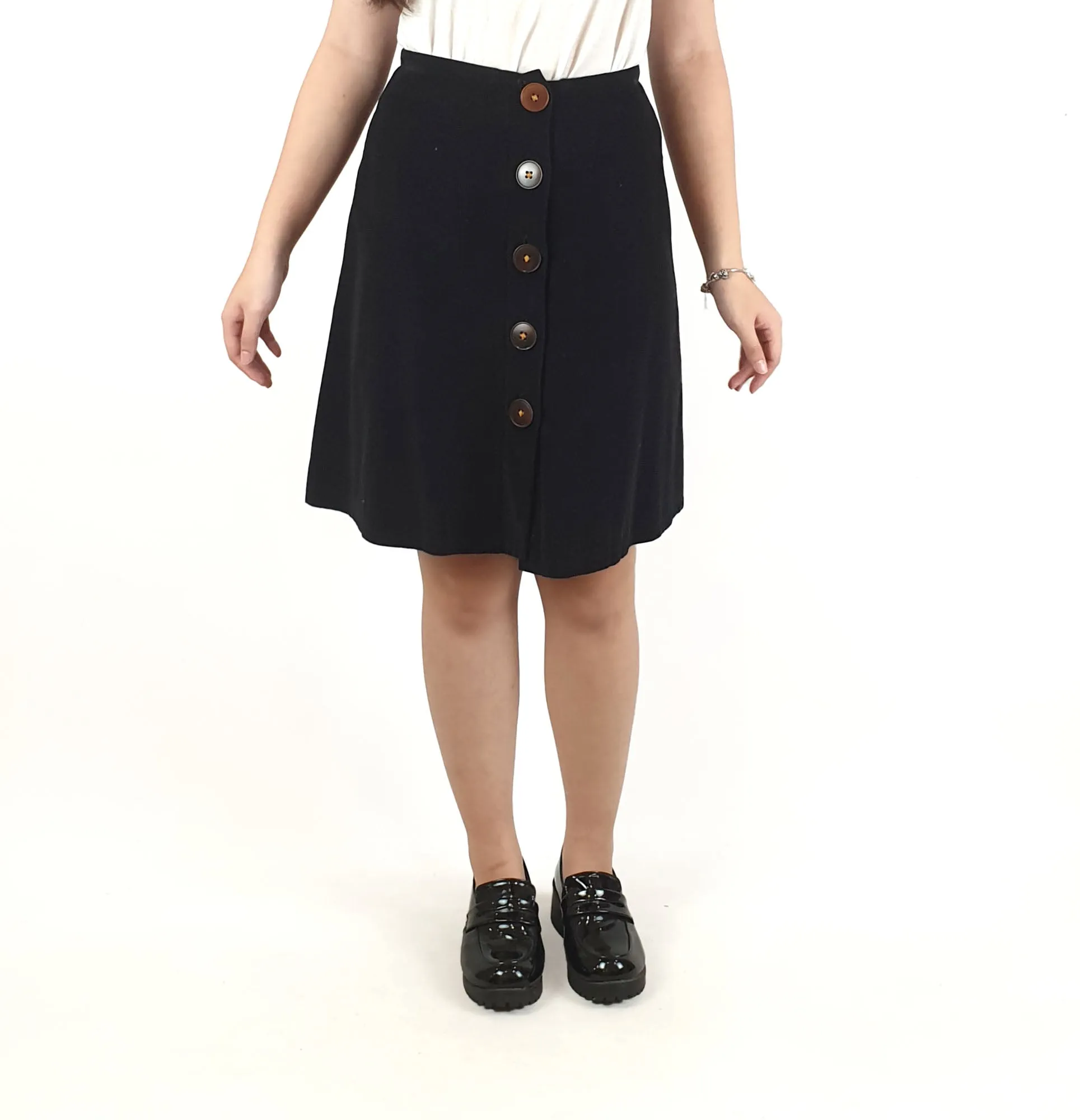 Preap Coutts black cord high waisted a-line skirt size 1 (best fits size 6)