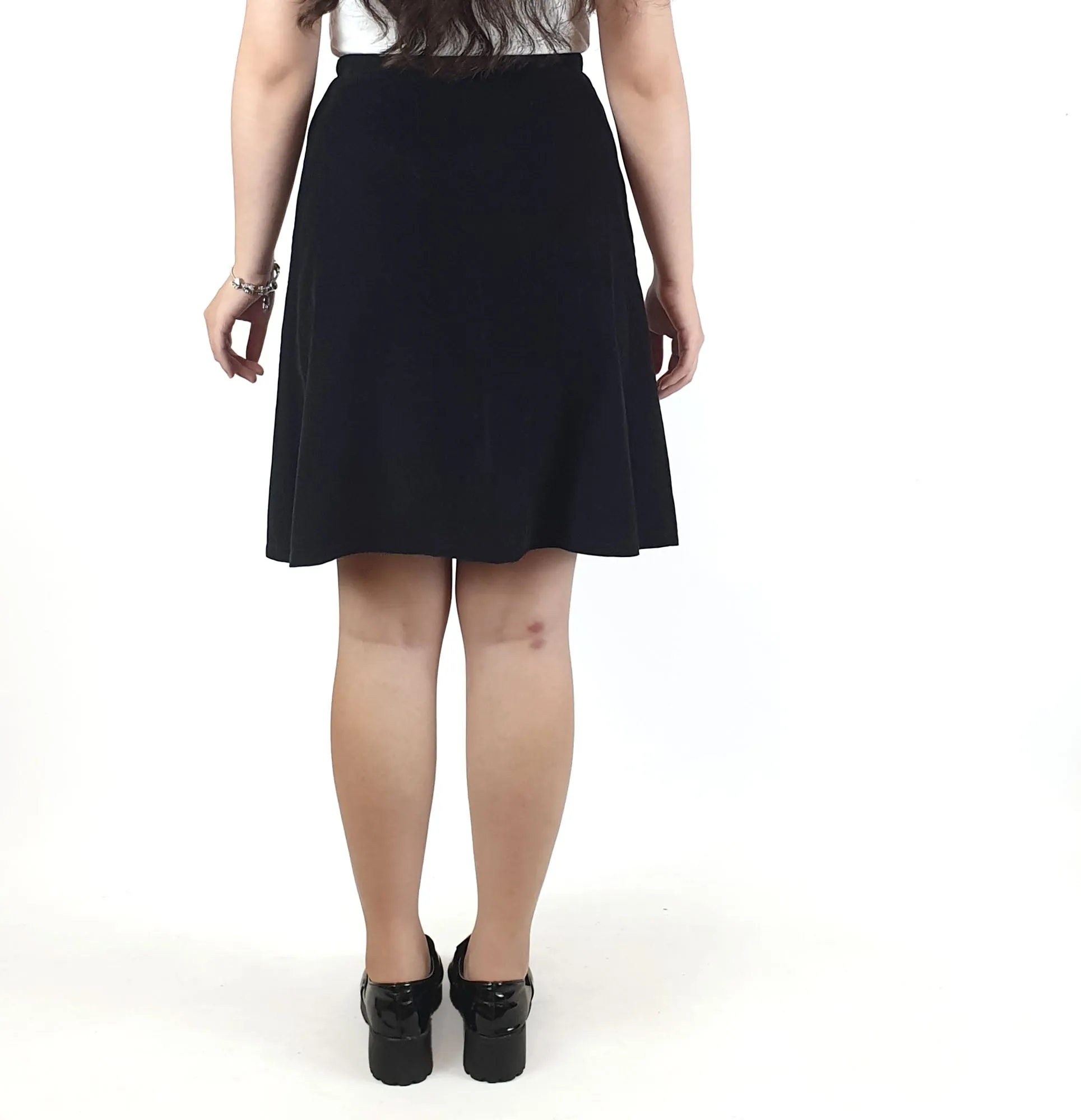 Preap Coutts black cord high waisted a-line skirt size 1 (best fits size 6)