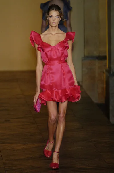 Prettiest Spring 2005 Yves Saint Laurent by Stefano Pilati Look 36 Pink Silk Organza Dress