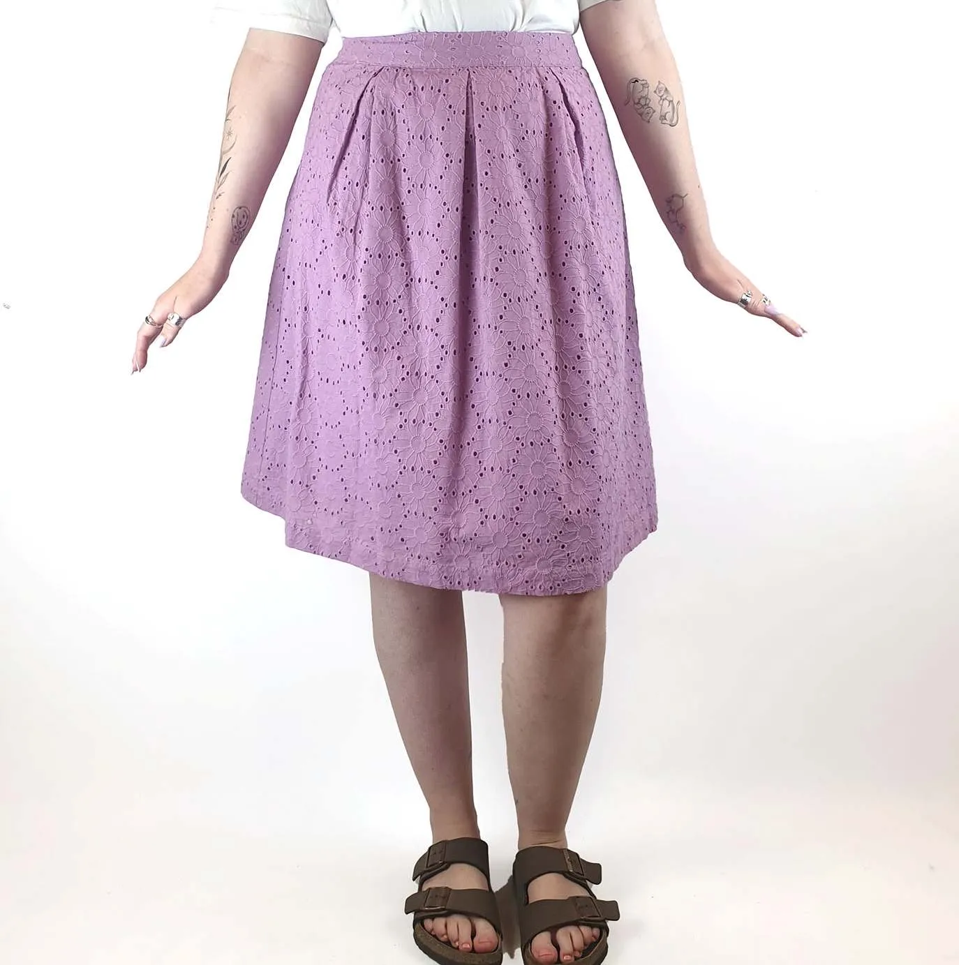 Princess Highway purple A-line skirt with cute purple back button size 12