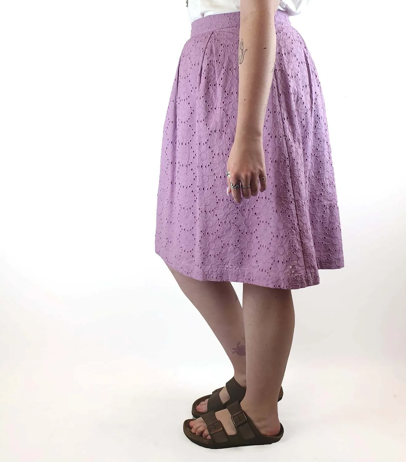 Princess Highway purple A-line skirt with cute purple back button size 12