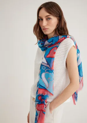 Printed Blue Shawl