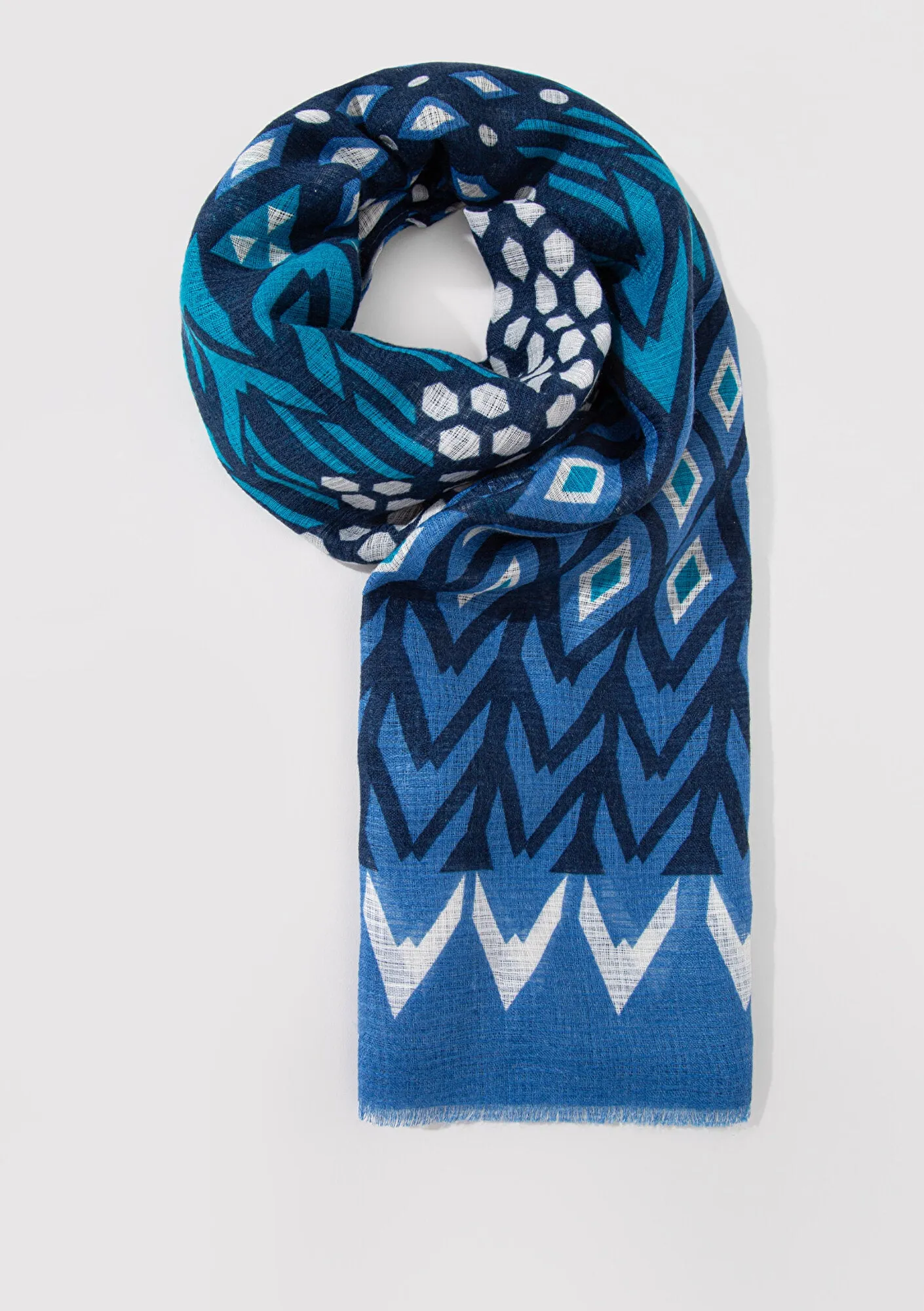Printed Blue Shawl