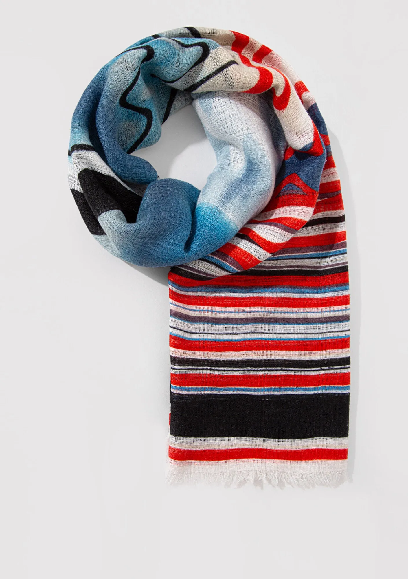 Printed Blue Shawl