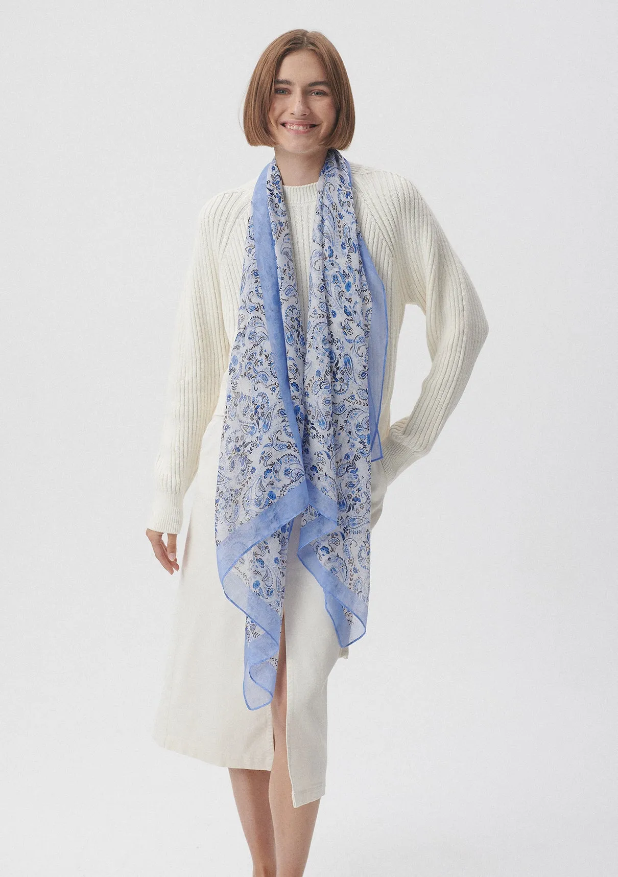 Printed Blue Shawl