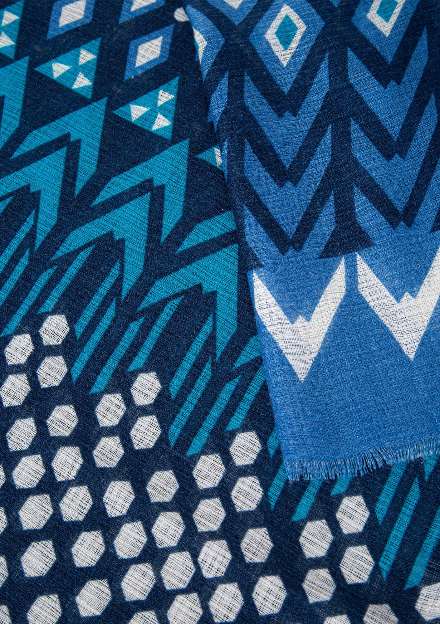 Printed Blue Shawl