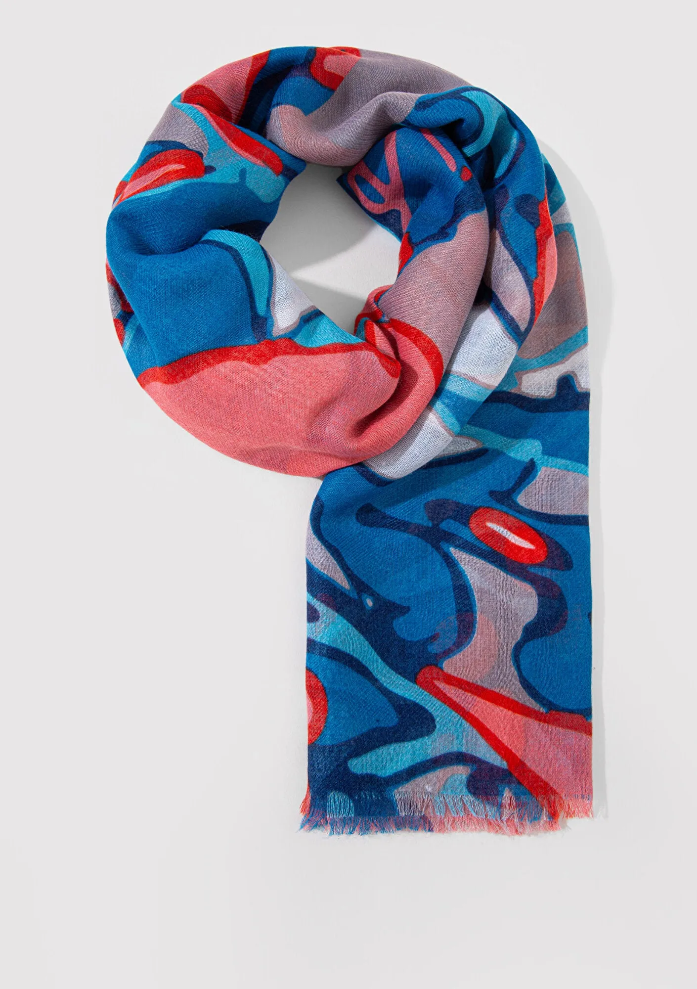 Printed Blue Shawl