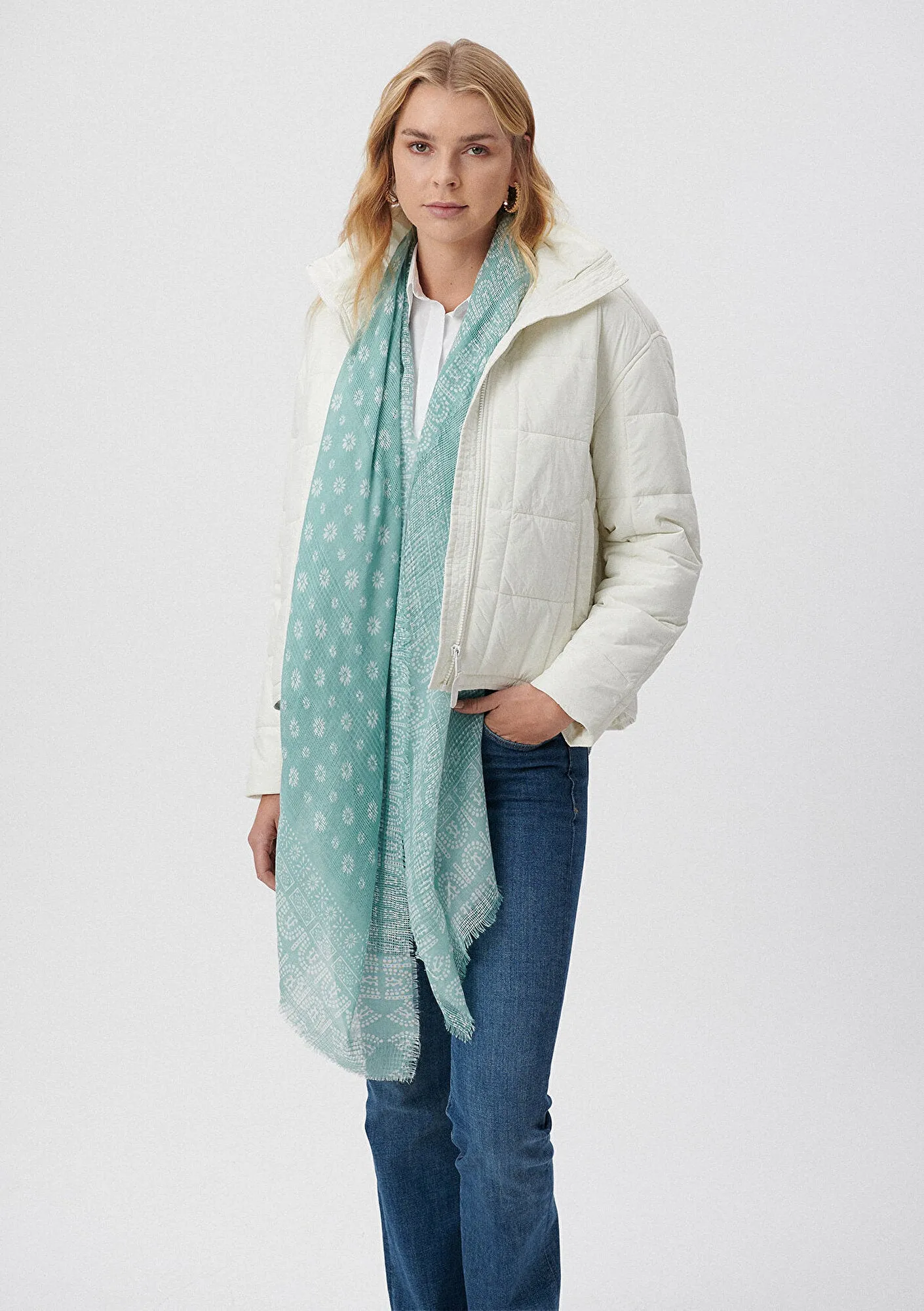 Printed Green Shawl