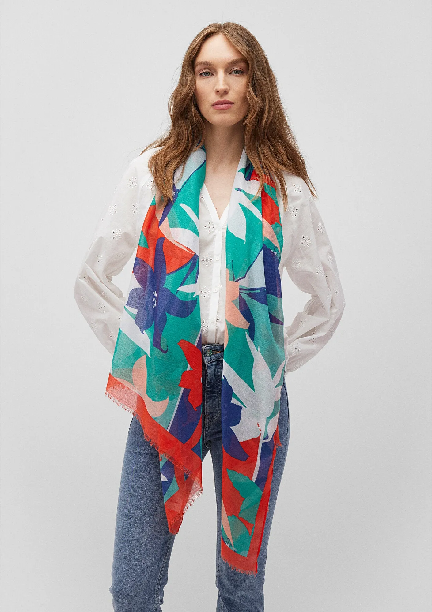 Printed Green Shawl