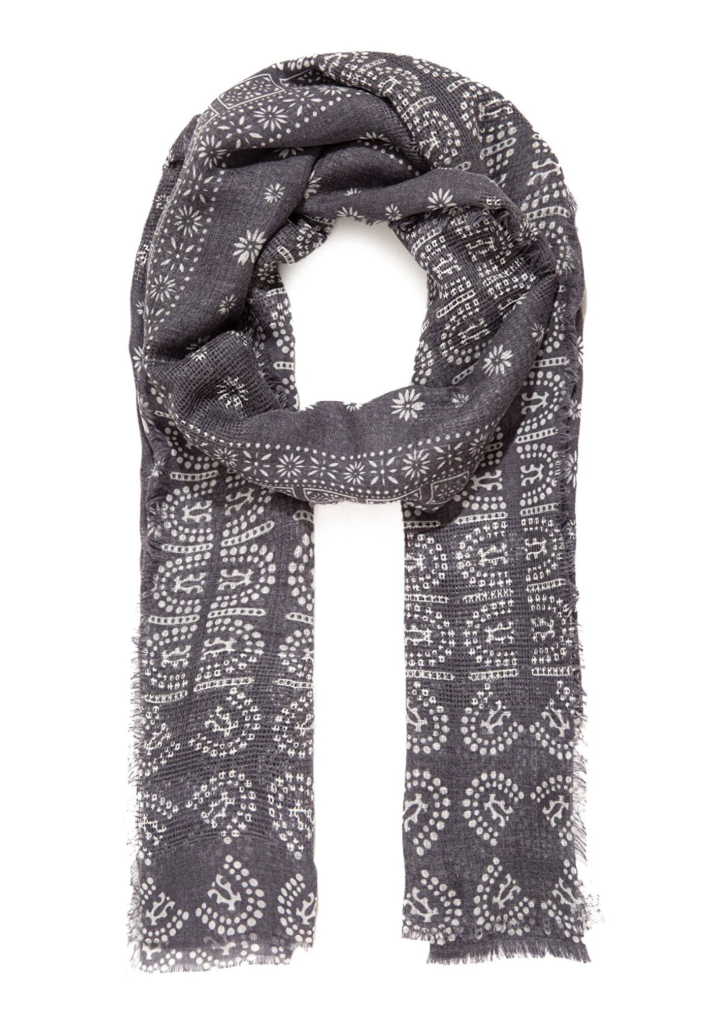 Printed Grey Shawl
