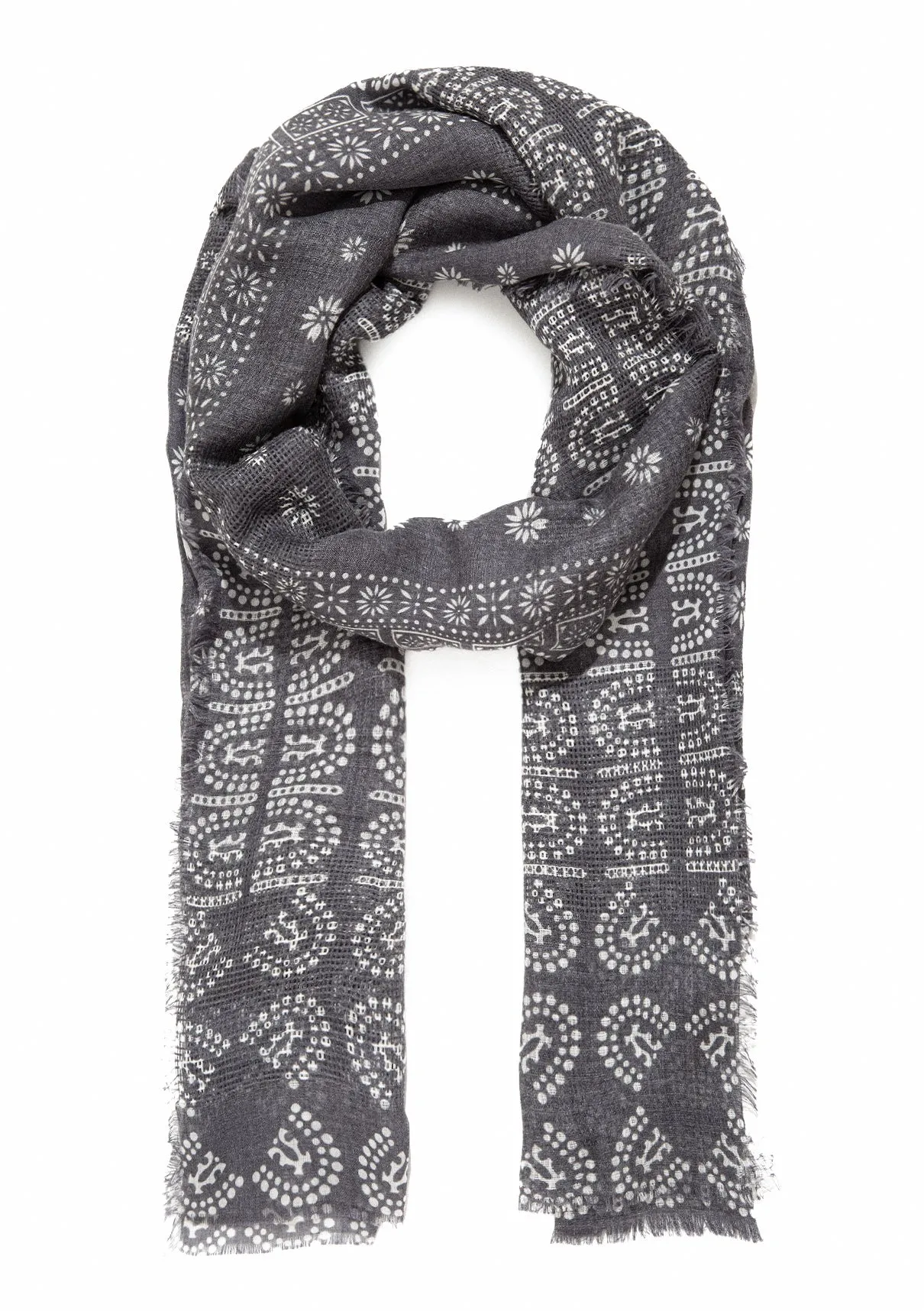 Printed Grey Shawl