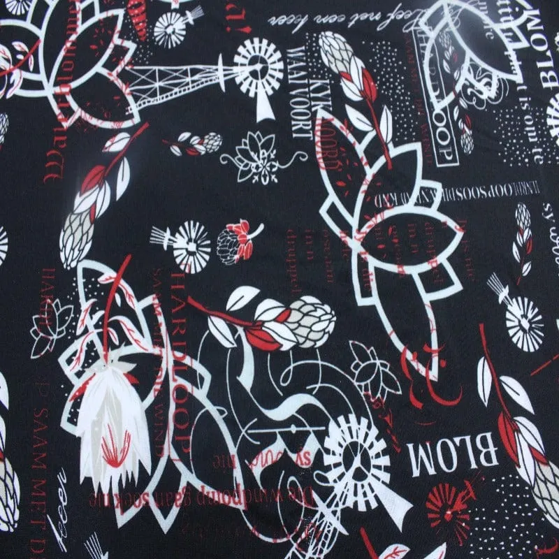 Printed Mini Matt DES.17 COL.4 Black Red 150cm