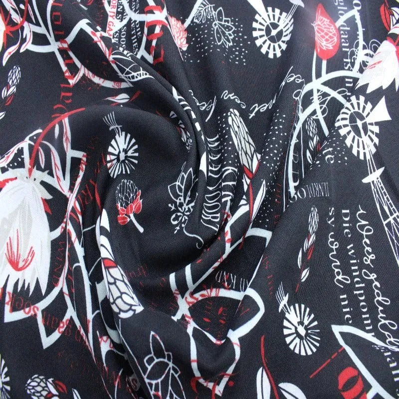 Printed Mini Matt DES.17 COL.4 Black Red 150cm