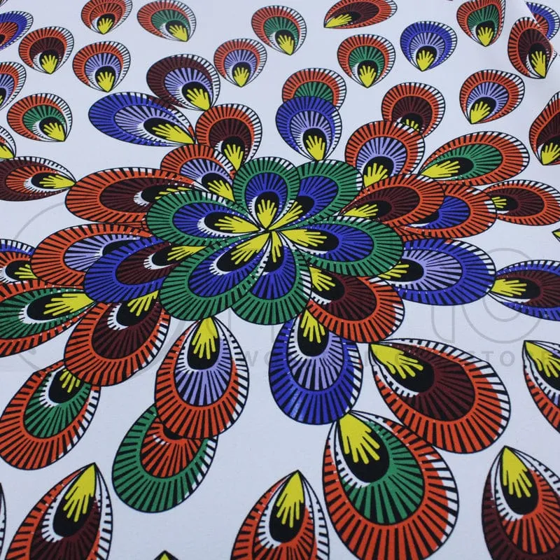 Printed Mini Matt Peacock Fabric 150cm