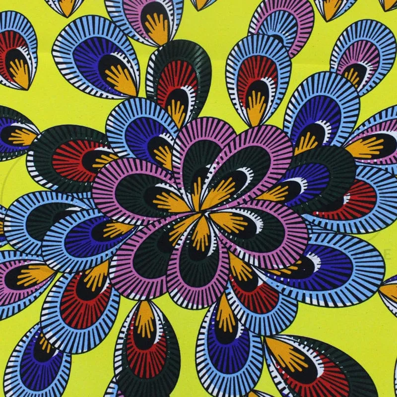 Printed Mini Matt Peacock Fabric 150cm