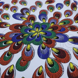 Printed Mini Matt Peacock Fabric 150cm