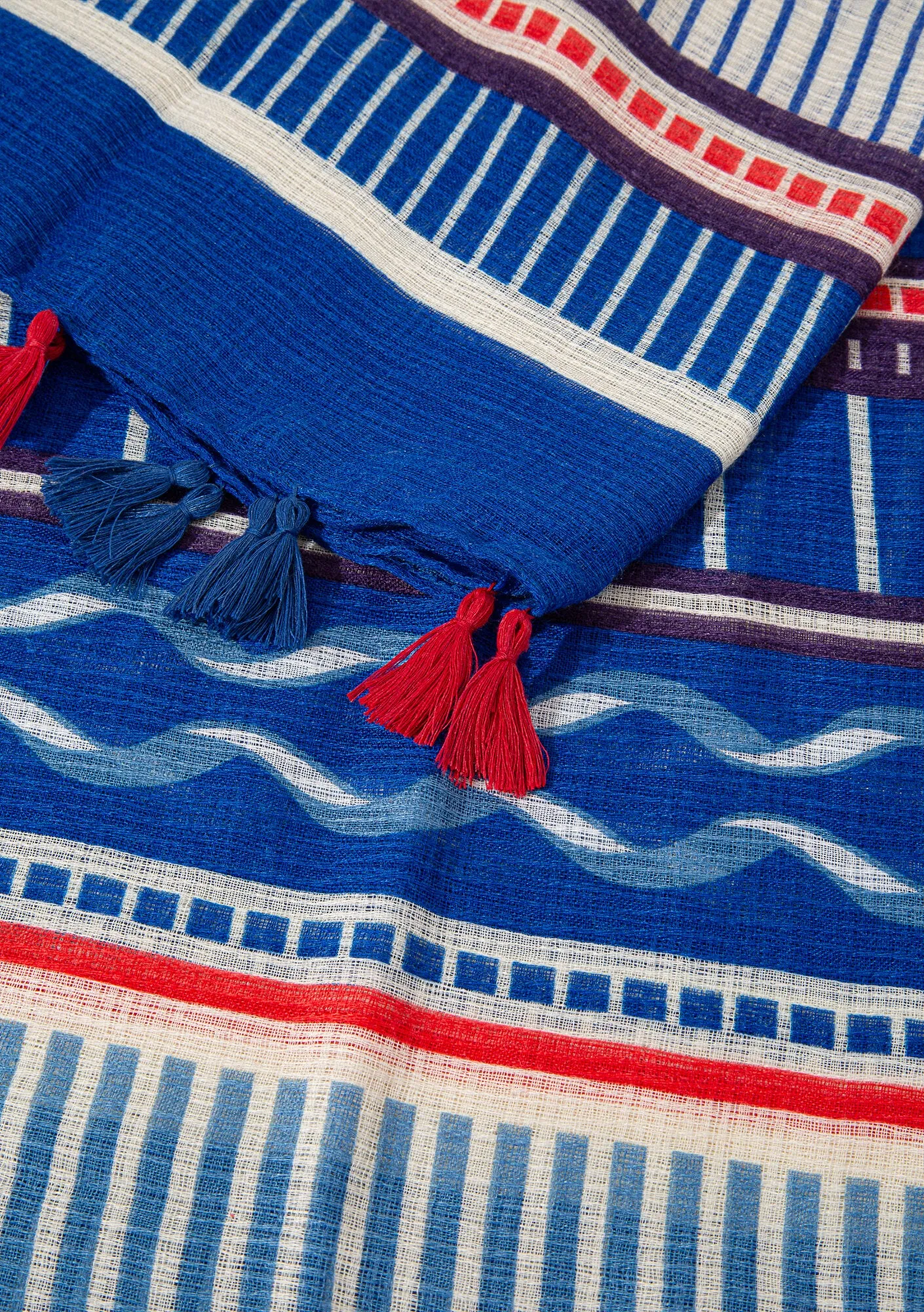 Printed Navy Blue Shawl