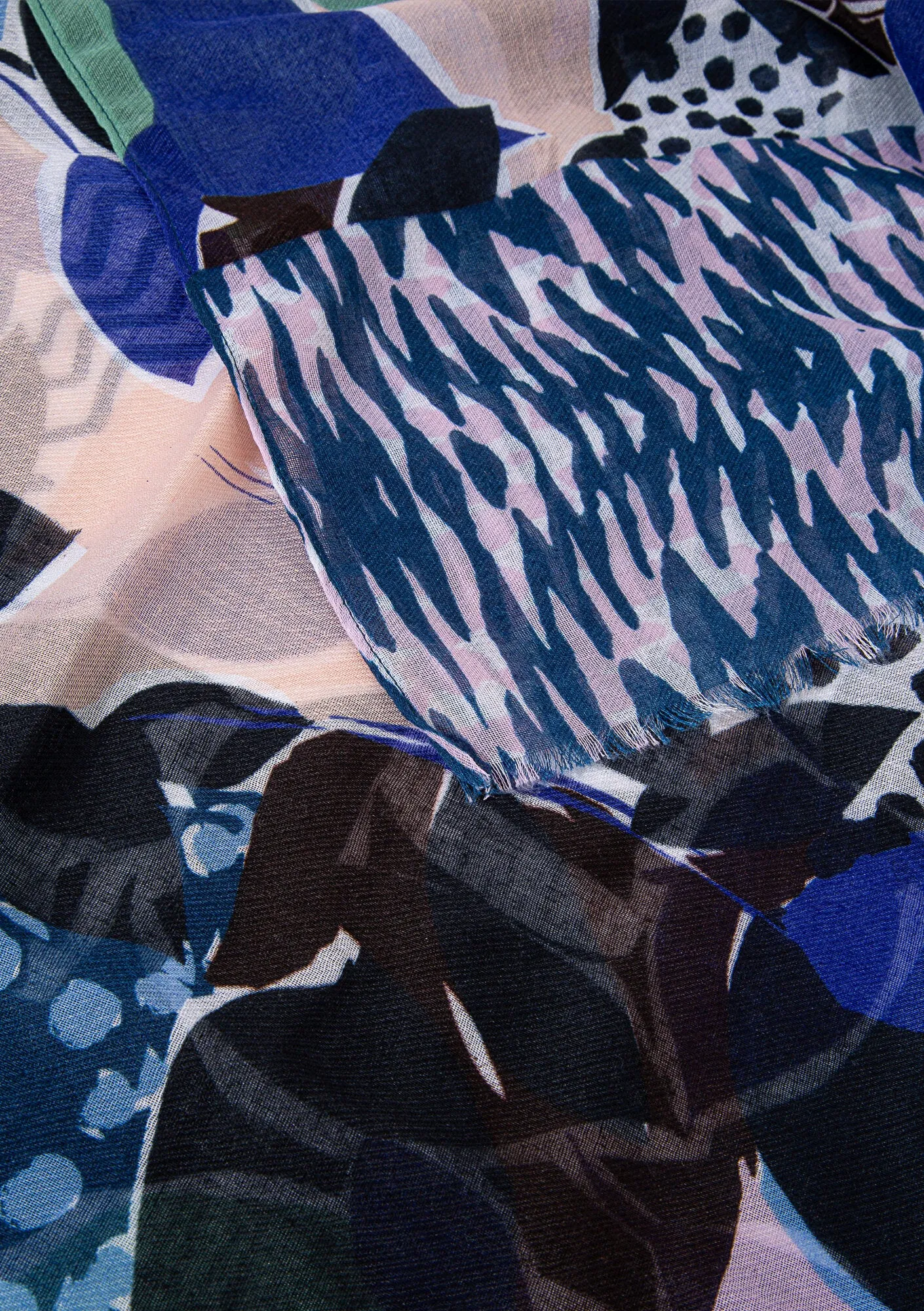 Printed Navy Shawl