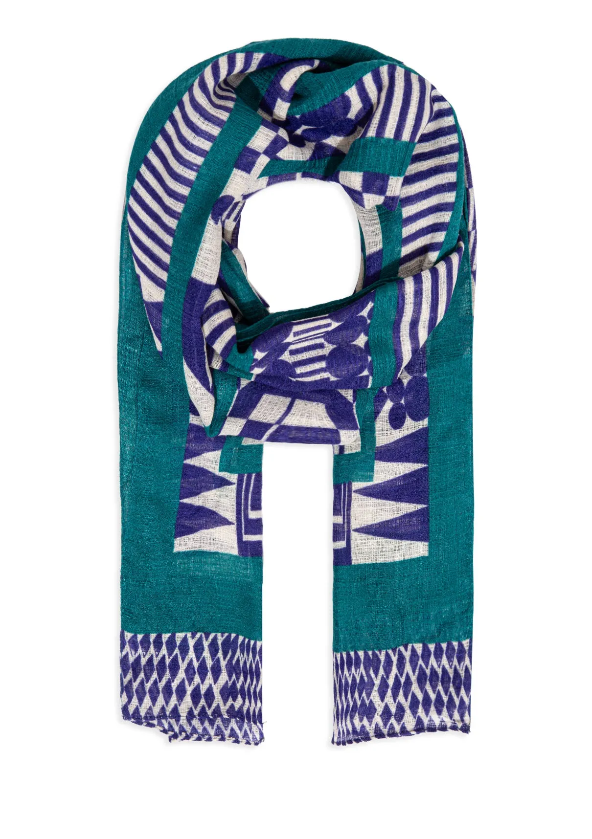 Printed Navy Shawl