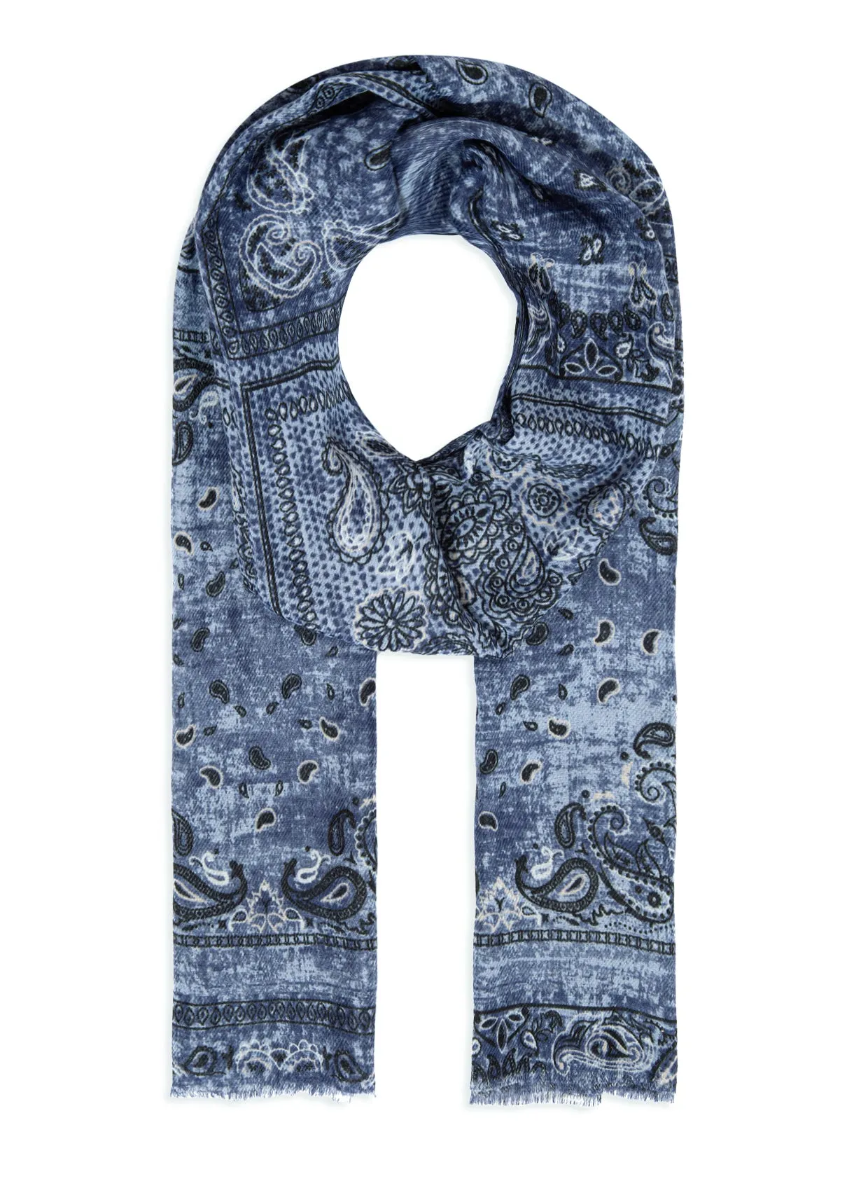 Printed Navy Shawl