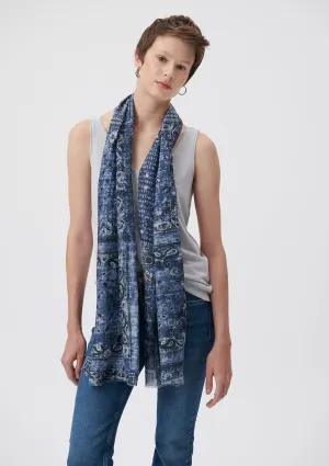 Printed Navy Shawl