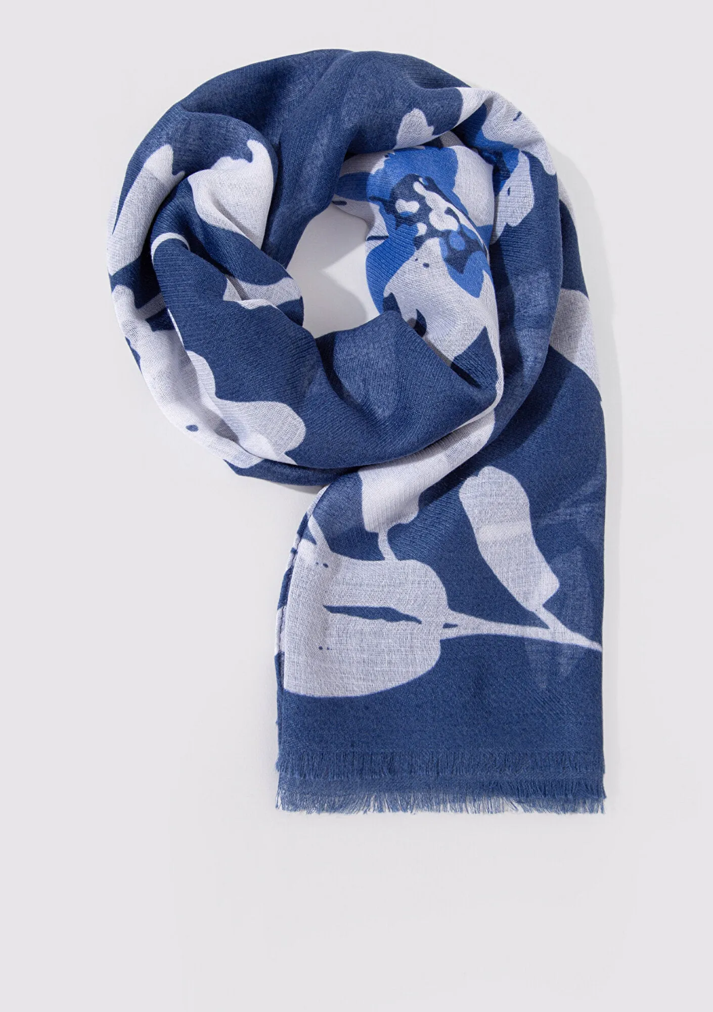 Printed Navy Shawl