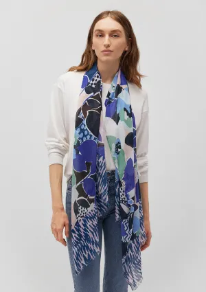 Printed Navy Shawl