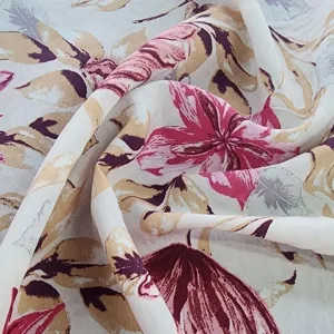 Printed Nylon Rayon Fabric Cerise 150cm