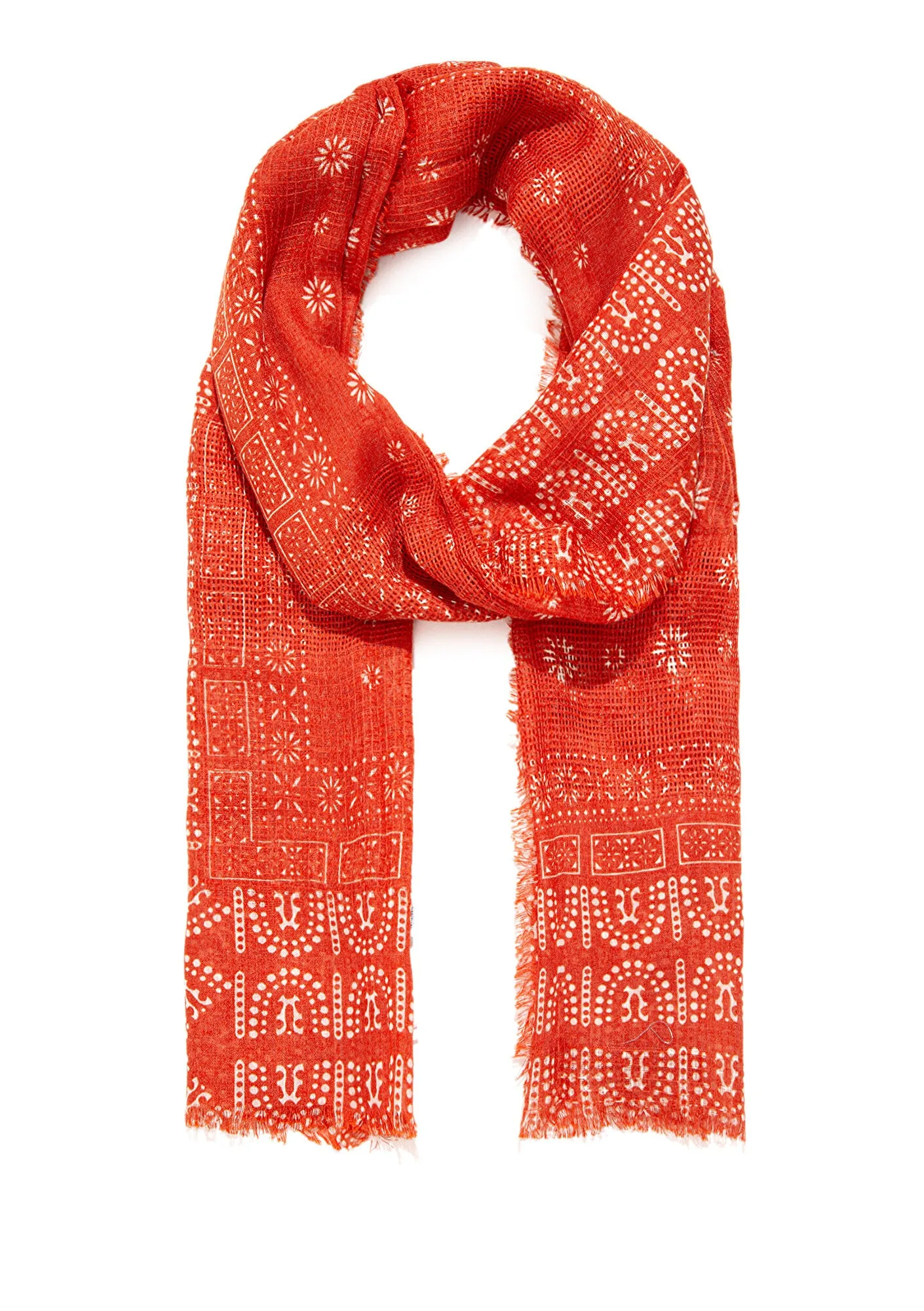 Printed Orange Shawl