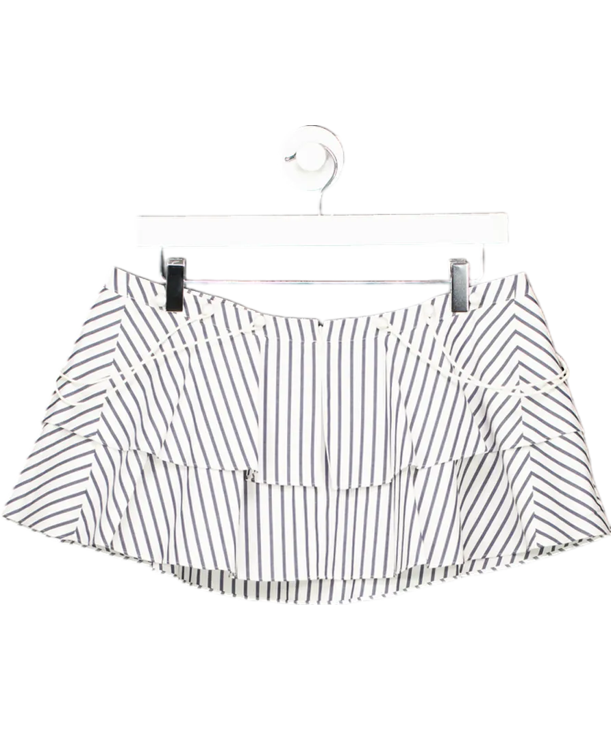 Prose & Poetry White Blue Striped Skirt UK S