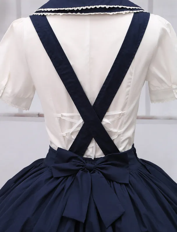 Pure Cotton Straps Neck Lolita Skirt
