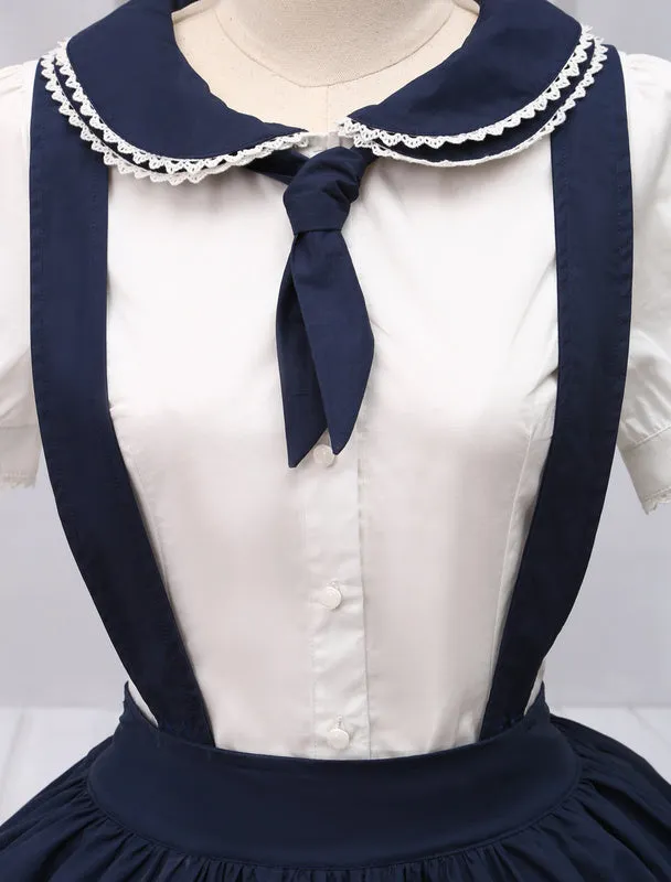 Pure Cotton Straps Neck Lolita Skirt