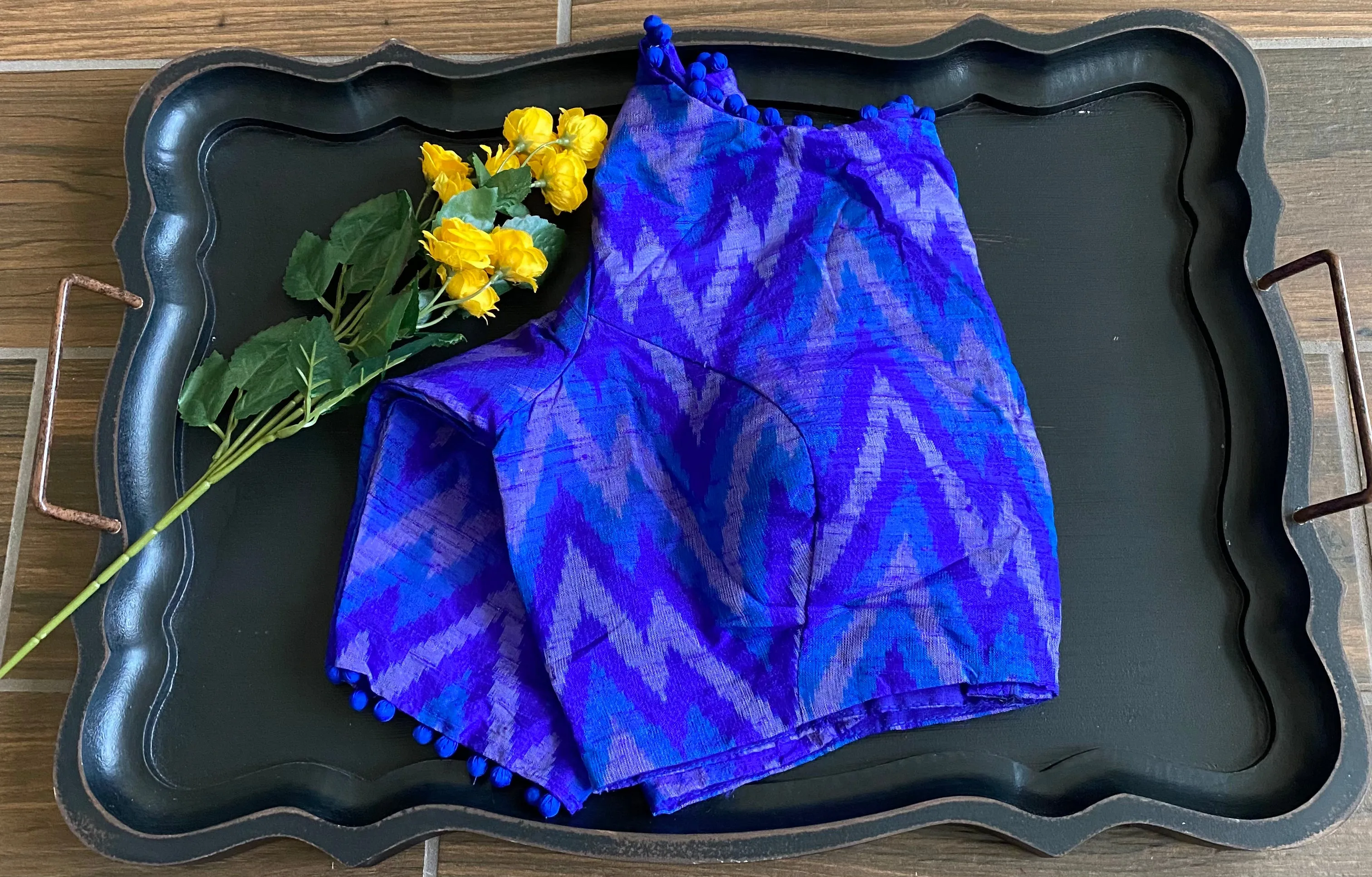 Pure Raw Silk Ikkat Blouse