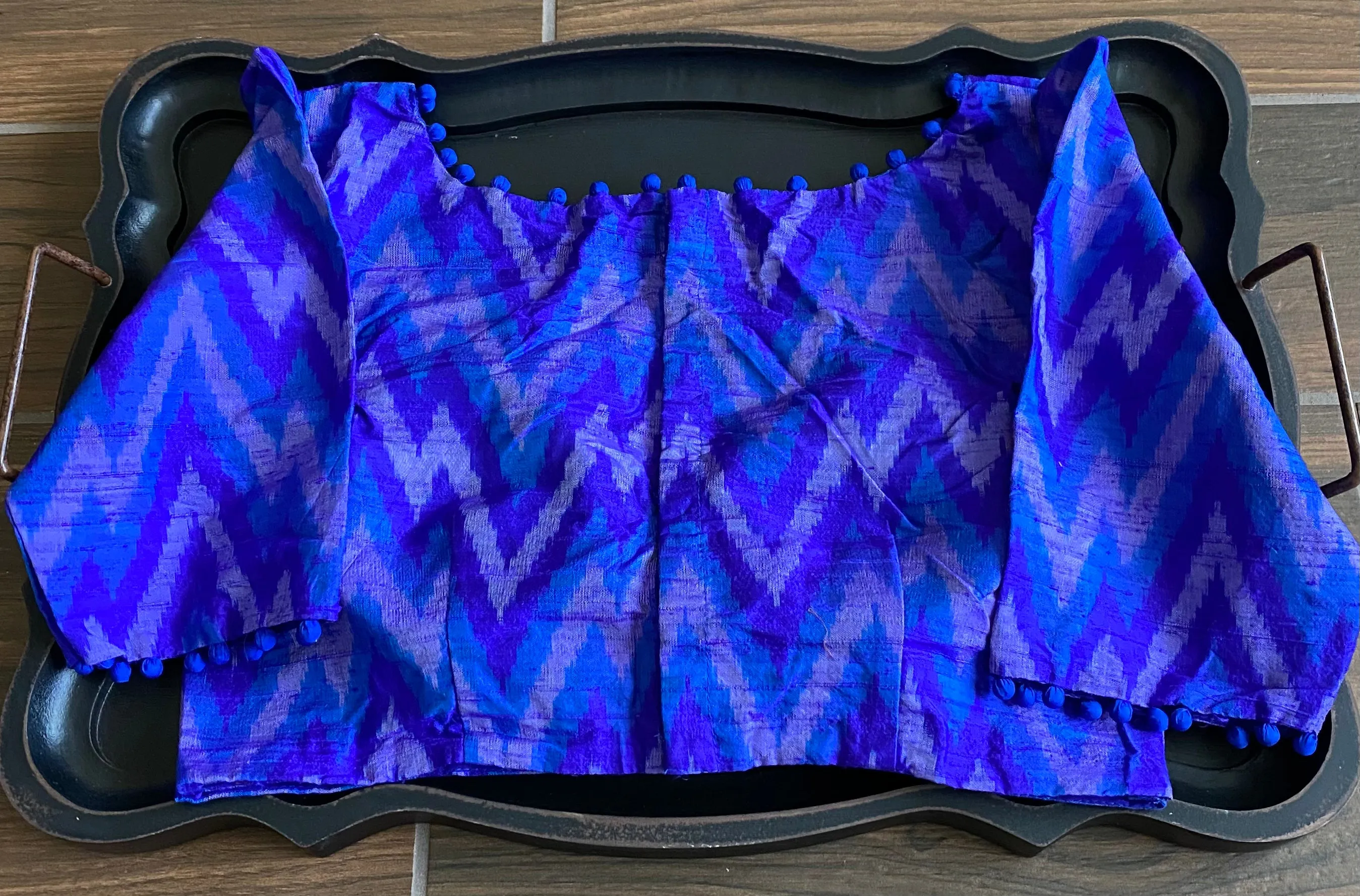 Pure Raw Silk Ikkat Blouse