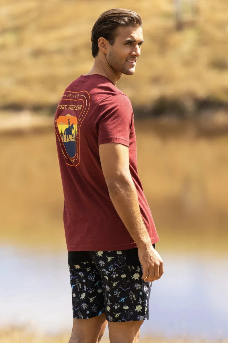 Pure Western Benny Boardshort Mens Black Multi