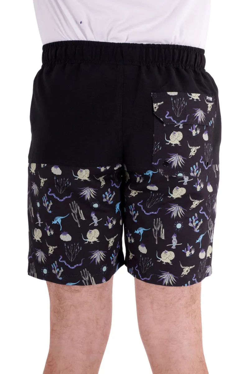 Pure Western Benny Boardshort Mens Black Multi