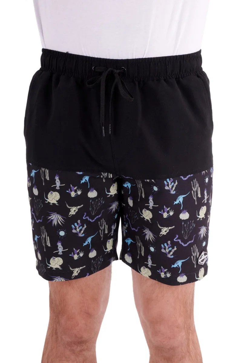 Pure Western Benny Boardshort Mens Black Multi