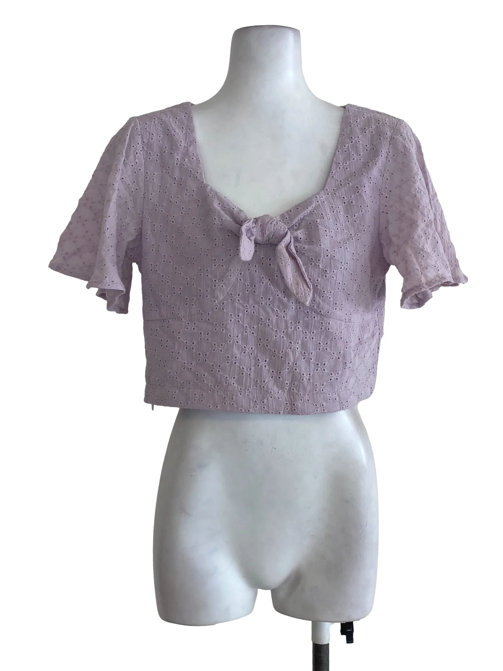 Purple Embroidered Top