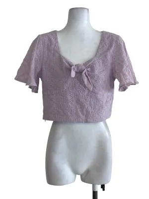 Purple Embroidered Top