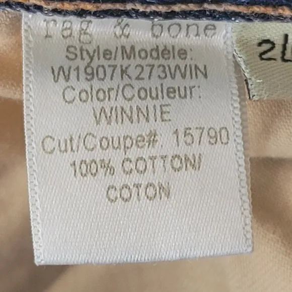 rag &amp; bone 100% Cotton  Destroyed Frayed-hem Cut Off Shorts. Size 24