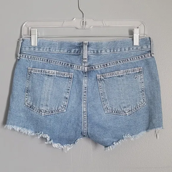 rag &amp; bone 100% Cotton  Destroyed Frayed-hem Cut Off Shorts. Size 24