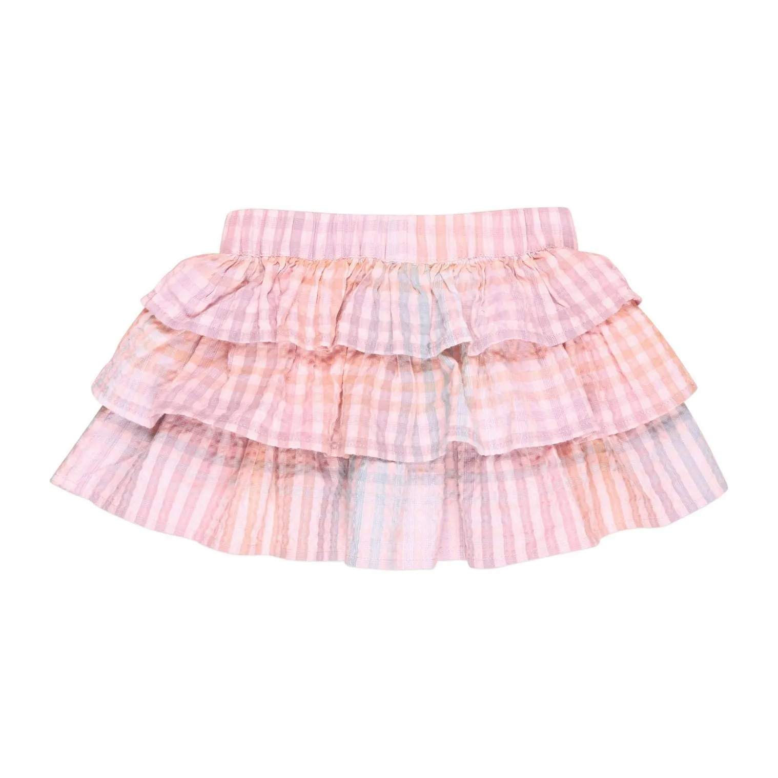 Rainbow Check Frill Skirt