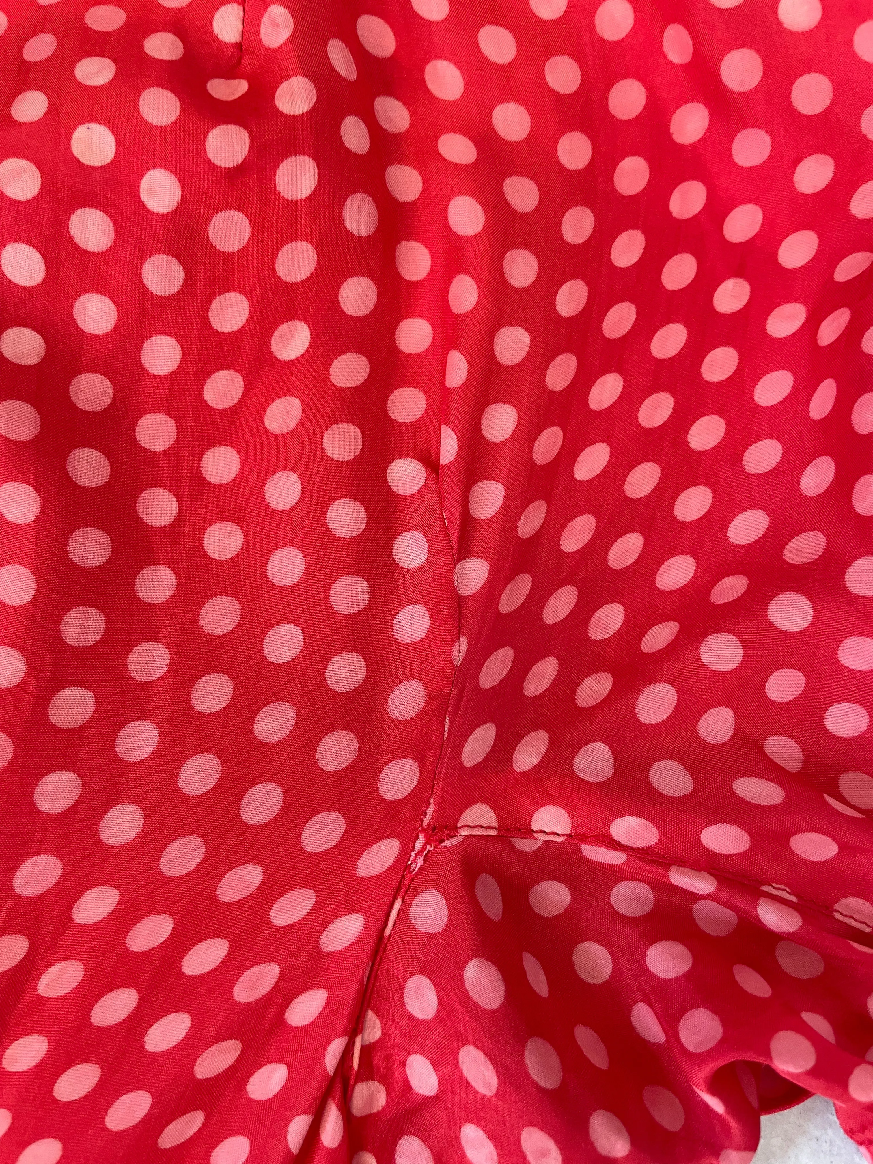 Rare 1940s Zip Front Polka Dot Palazzo Pant Jumpsuit