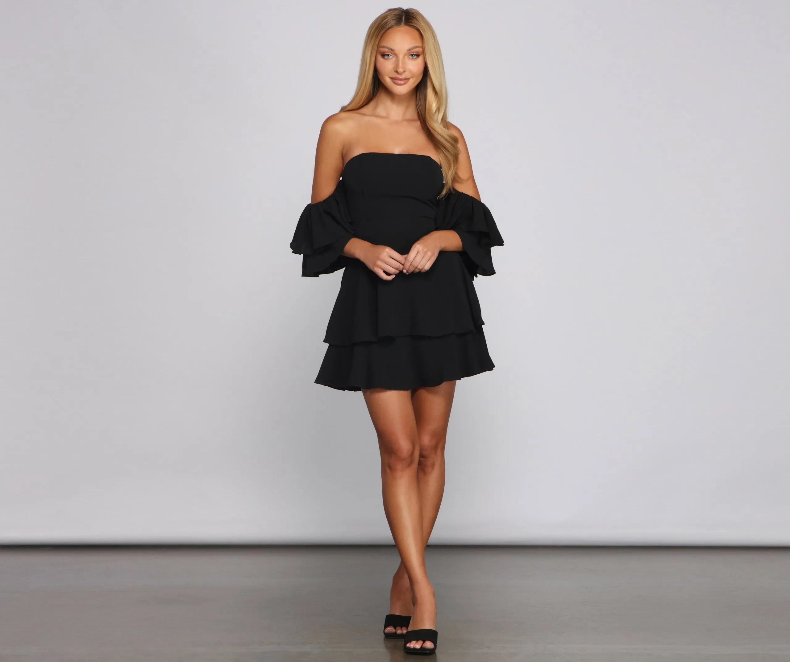 Ravishing Ruffles Stylish A-Line Mini Dress